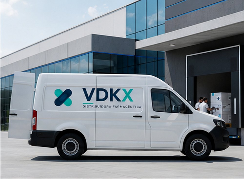 Veículo de entrega da VDKX em doca de carga